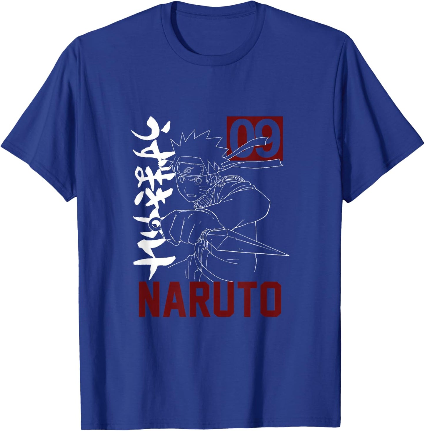 Naruto - Anime Graphic with Kunai Kanji Design - Black, Short Sleeve, Size S T-Shirt - T-Shirt | Royal
