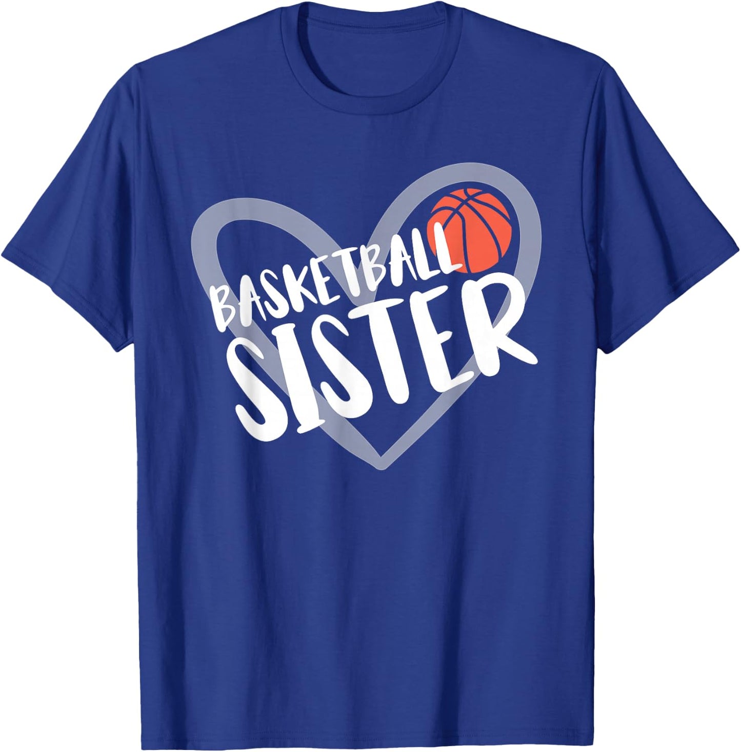 Basketball Sister Heart T-Shirt - T-Shirt | Royal