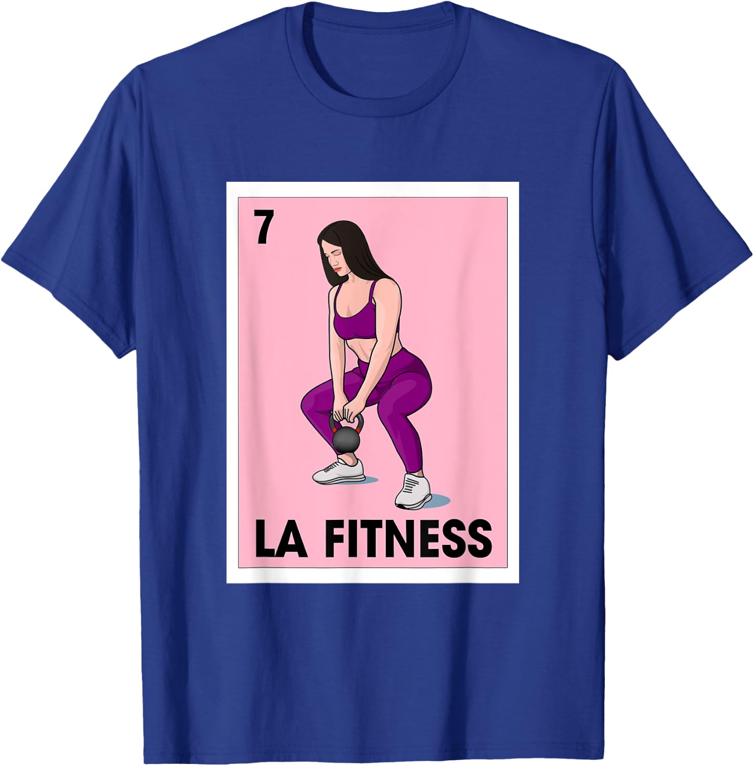 La Fitness Mexican Bingo Card Game Workout Gym Exercise T-Shirt - T-Shirt | Royal