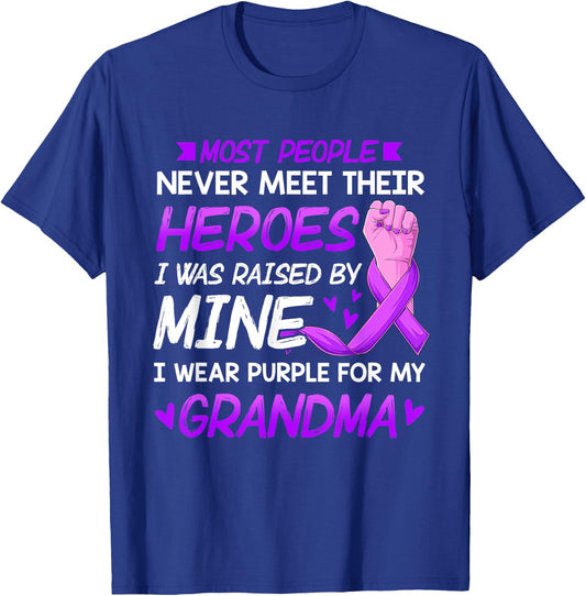 My Heroes I Wear Purple For My Grandma Pancreatic Cancer T-Shirt - T-Shirt | Royal