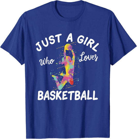 Just A Girl Who Loves Basketball Girl T-Shirt - T-Shirt | Royal