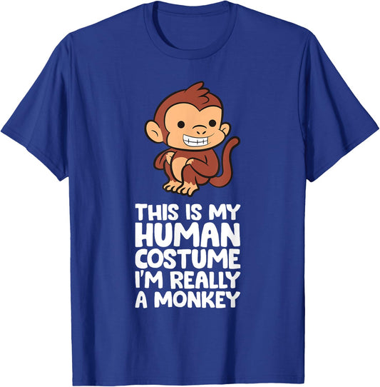 This Is My Human Costume I'm Really A Monkey T-Shirt - T-Shirt | Royal