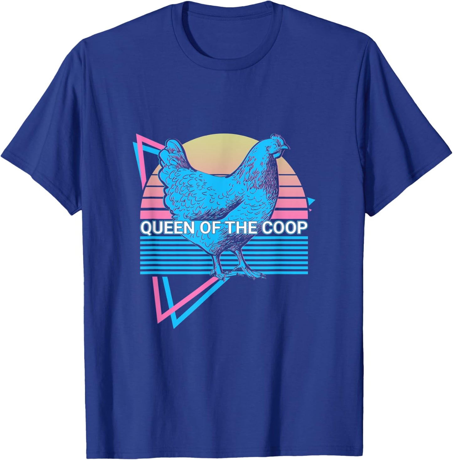 Funny Chicken Retro Queen Of The Coop T-Shirt - T-Shirt | Royal
