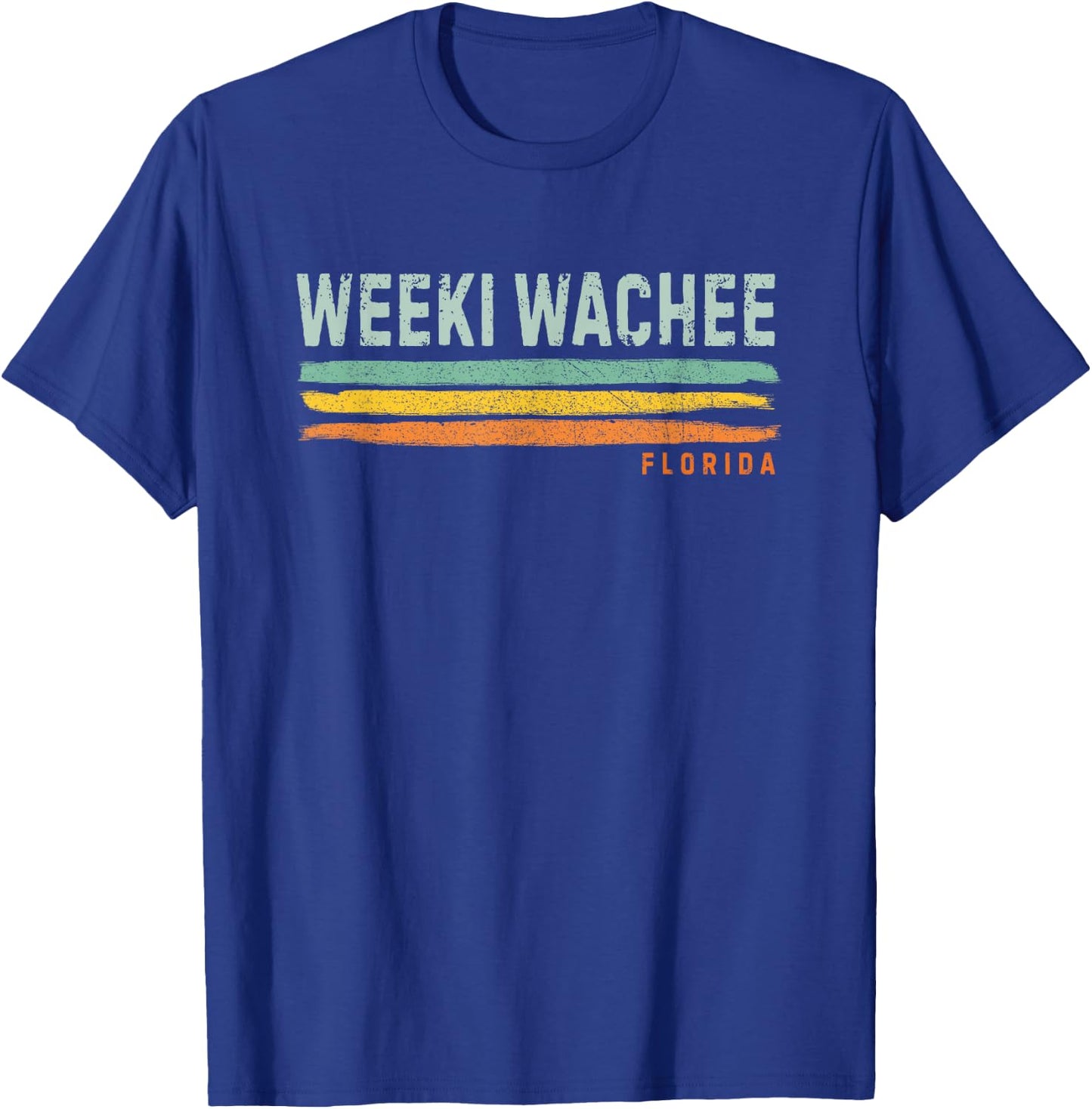 Vintage Stripes Weeki Wachee FL T-Shirt - T-Shirt | Royal
