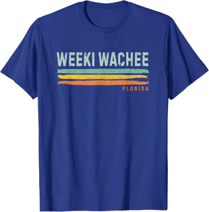 Vintage Stripes Weeki Wachee FL T-Shirt - T-Shirt | Royal