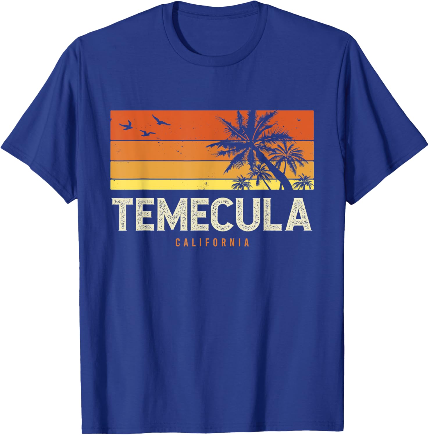 Retro Temecula California CA Vintage Palms Sunset T-Shirt - T-Shirt | Royal