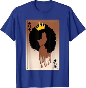 Spades Queen Card Afro American Black History Month Melanin T-Shirt - T-Shirt | Royal