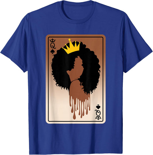 Spades Queen Card Afro American Black History Month Melanin T-Shirt - T-Shirt | Royal