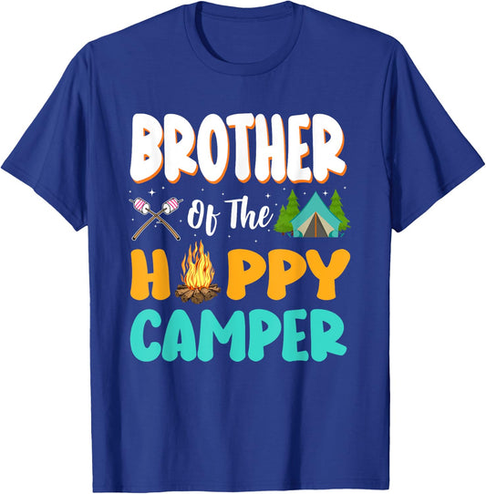 Brother Of The Happy Camper Family Camping Birthday Trip T-Shirt - T-Shirt | Royal
