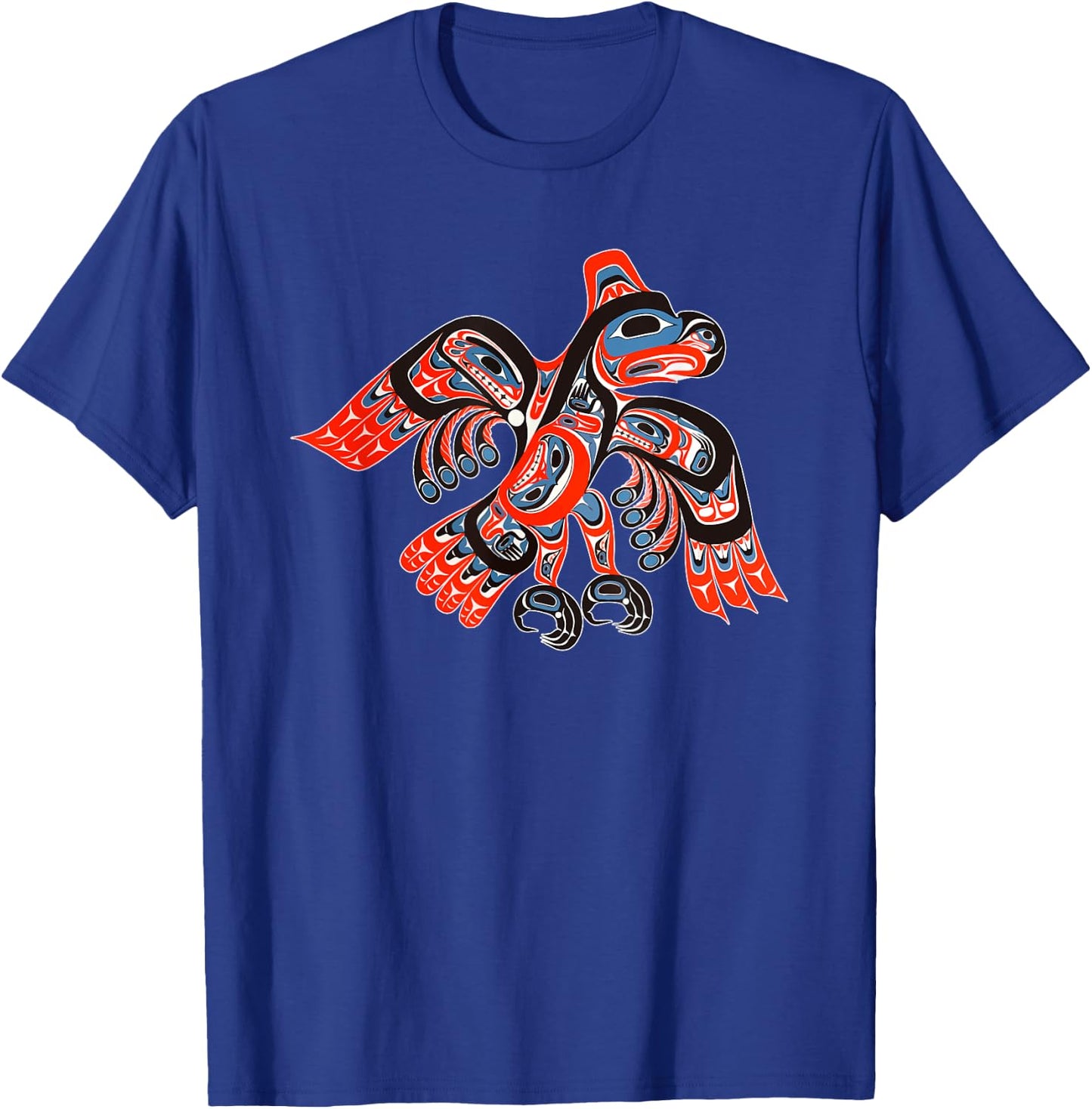 Alaska Native American Art Tlingit Haida Eagle Tribal T-Shirt - T-Shirt | Royal
