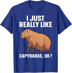 Cool Capybara Art Women Kids Rodent Animal Capybara T-Shirt - T-Shirt | Royal