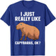 Cool Capybara Art Women Kids Rodent Animal Capybara T-Shirt - T-Shirt | Royal