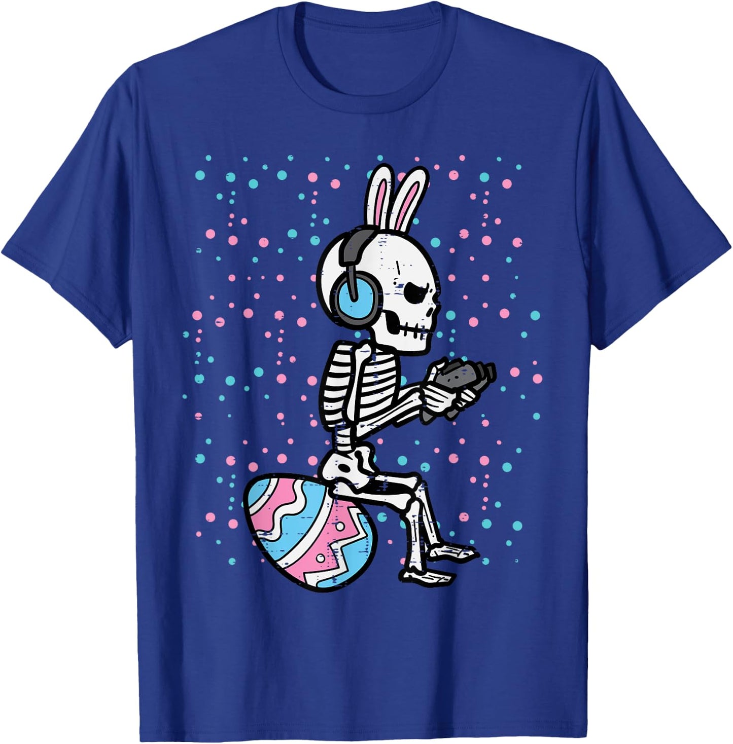 Easter Bunny Skeleton Gamer Funny Gaming Boys Kids Men Teens T-Shirt - T-Shirt | Royal