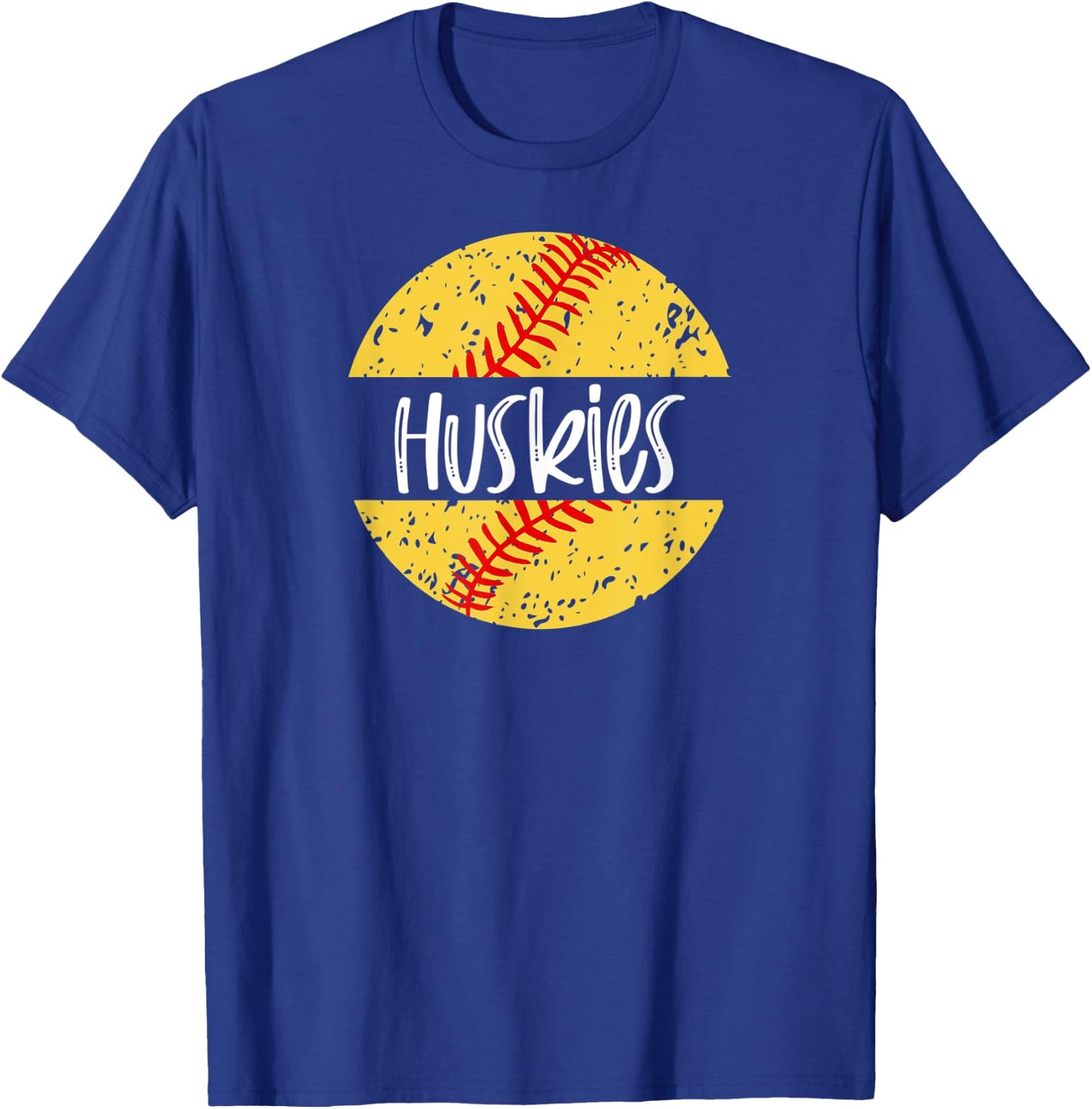 Huskies Softball Team Mascot School Spirit Game Day T-Shirt - T-Shirt | Royal