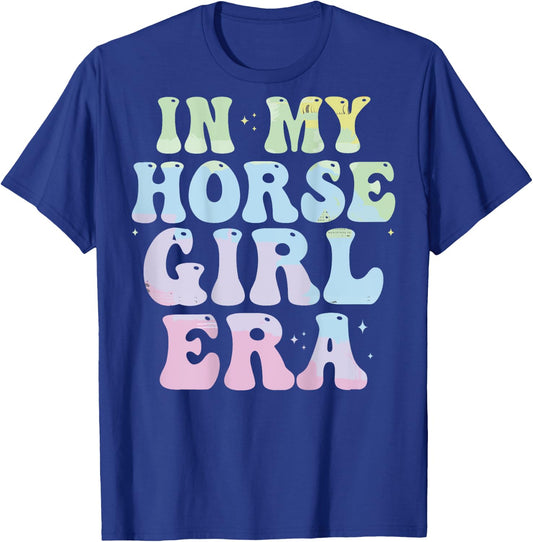 In my horse girl era Equestrian Horse Riding girls (on back) T-Shirt - T-Shirt | Royal