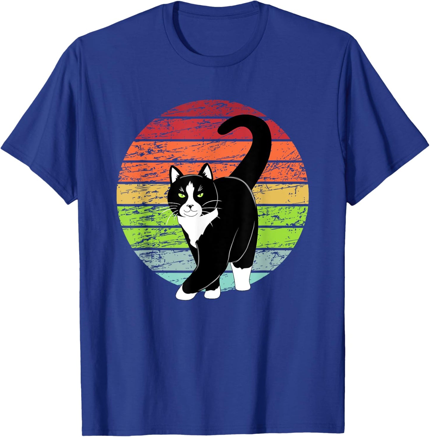 Retro Black Tuxedo Cat Lover Cat Kitty Lover - Green Eyes Women Kids T-Shirt - T-Shirt | Royal