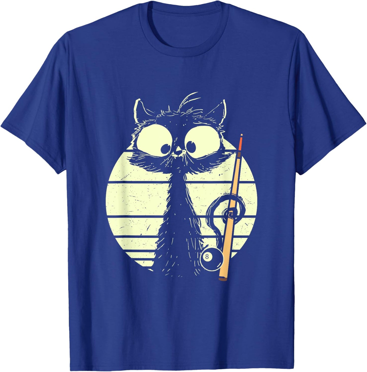 Cat With Billiard Pool Snooker Billiard Ball Cute Cat T-Shirt - T-Shirt | Royal
