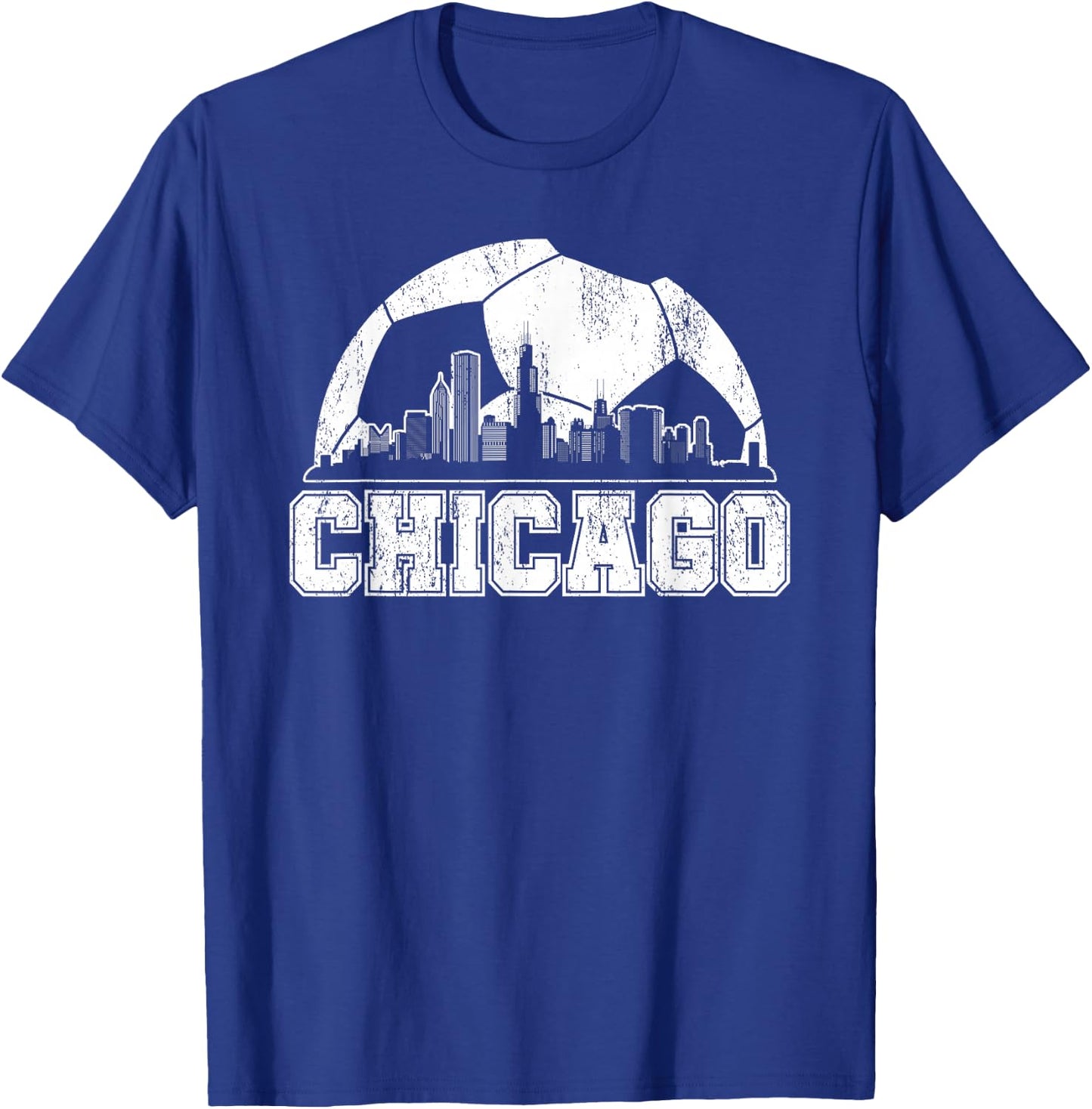 Chicago Skyline Soccer Lover T-Shirt - T-Shirt | Royal