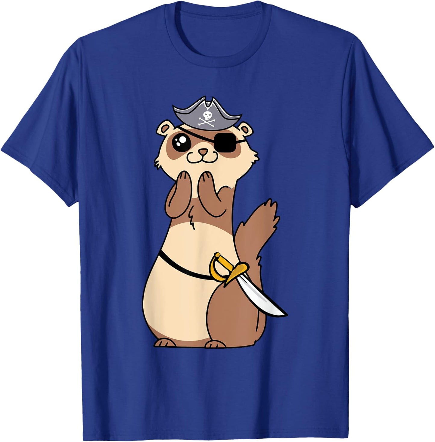 Eye Patch Weasel Kids Pirate Ferret T-Shirt - T-Shirt | Royal