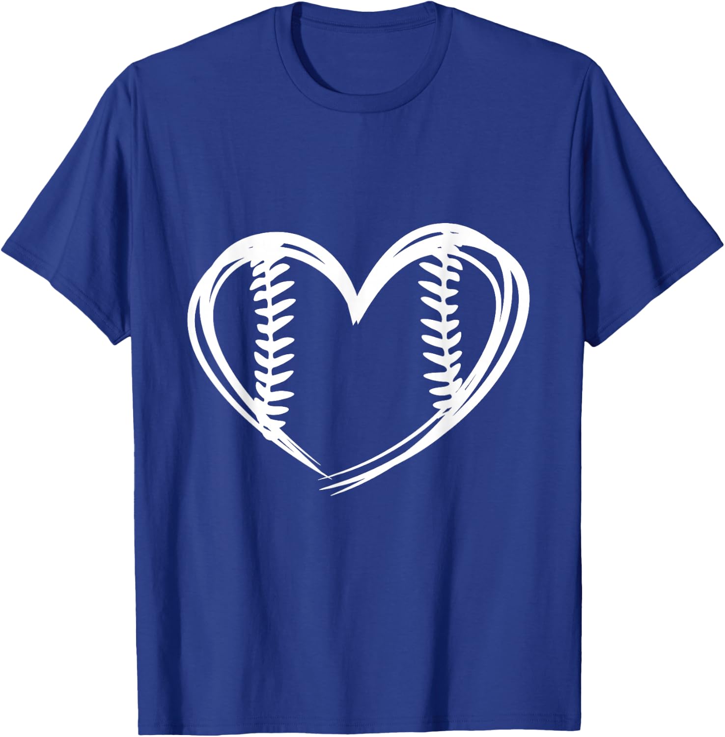 Women Teens Girls Cute Outlined Baseball Softball Heart Love T-Shirt - T-Shirt | Royal