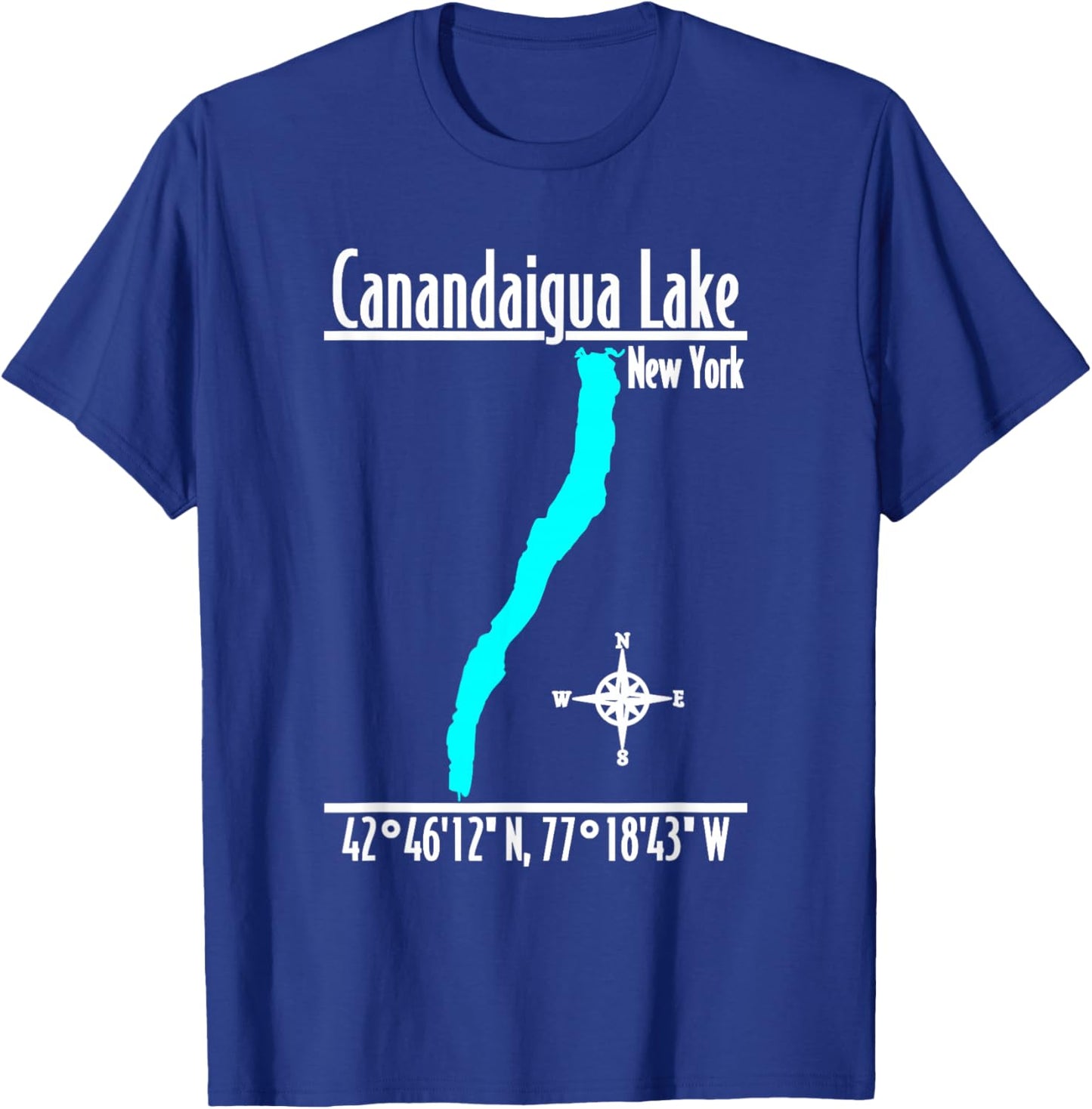 Modern Canandaigua Lake, New York T-Shirt - T-Shirt | Royal