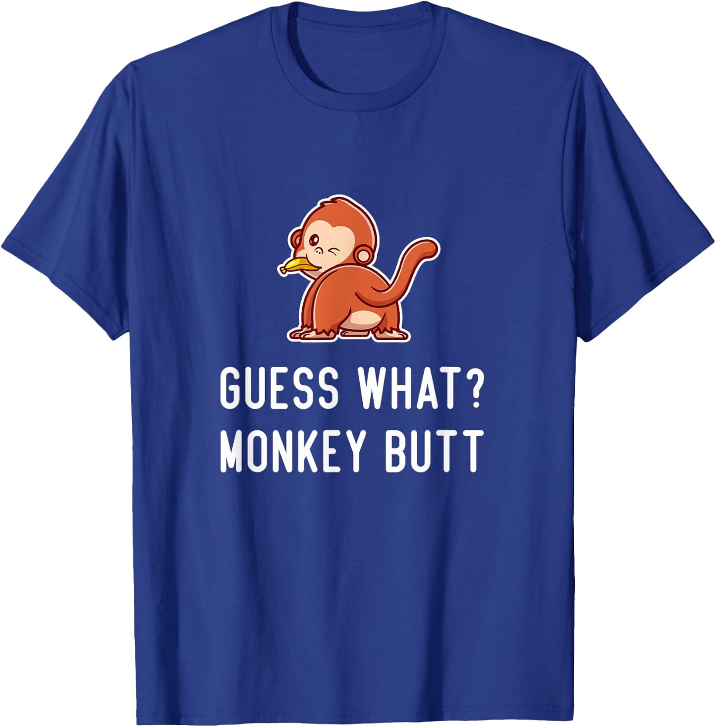 Funny Monkey Guess Monkey Butt Women Girls Ape Cute Monkey T-Shirt - T-Shirt | Royal