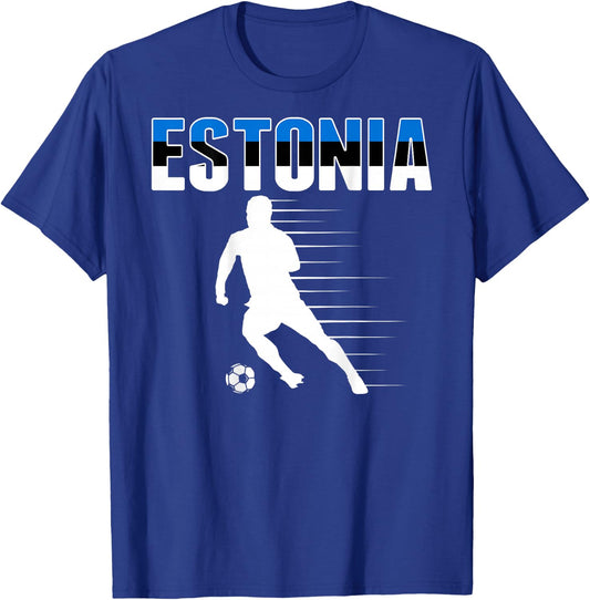 Estonia Soccer Lovers Jersey Estonian Flag Football Players T-Shirt - T-Shirt | Royal