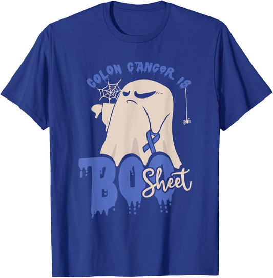 Colon Cancer is boo sheet Halloween Colon Cancer Awareness T-Shirt - T-Shirt | Royal
