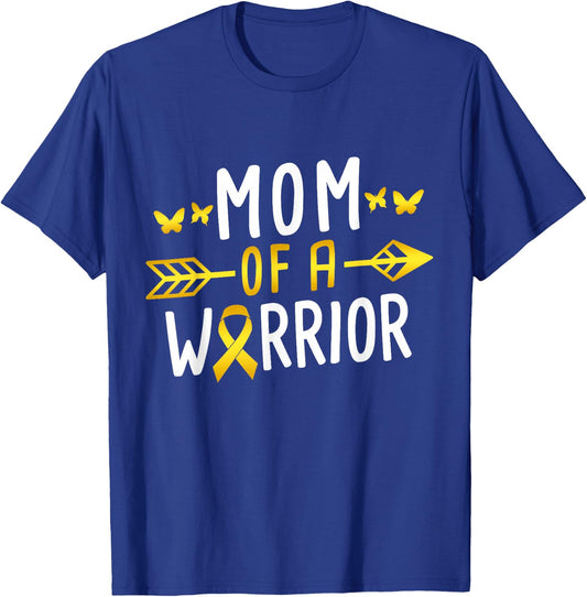 Mom Of A Warrior - Childhood Cancer Awareness T-Shirt - T-Shirt | Royal