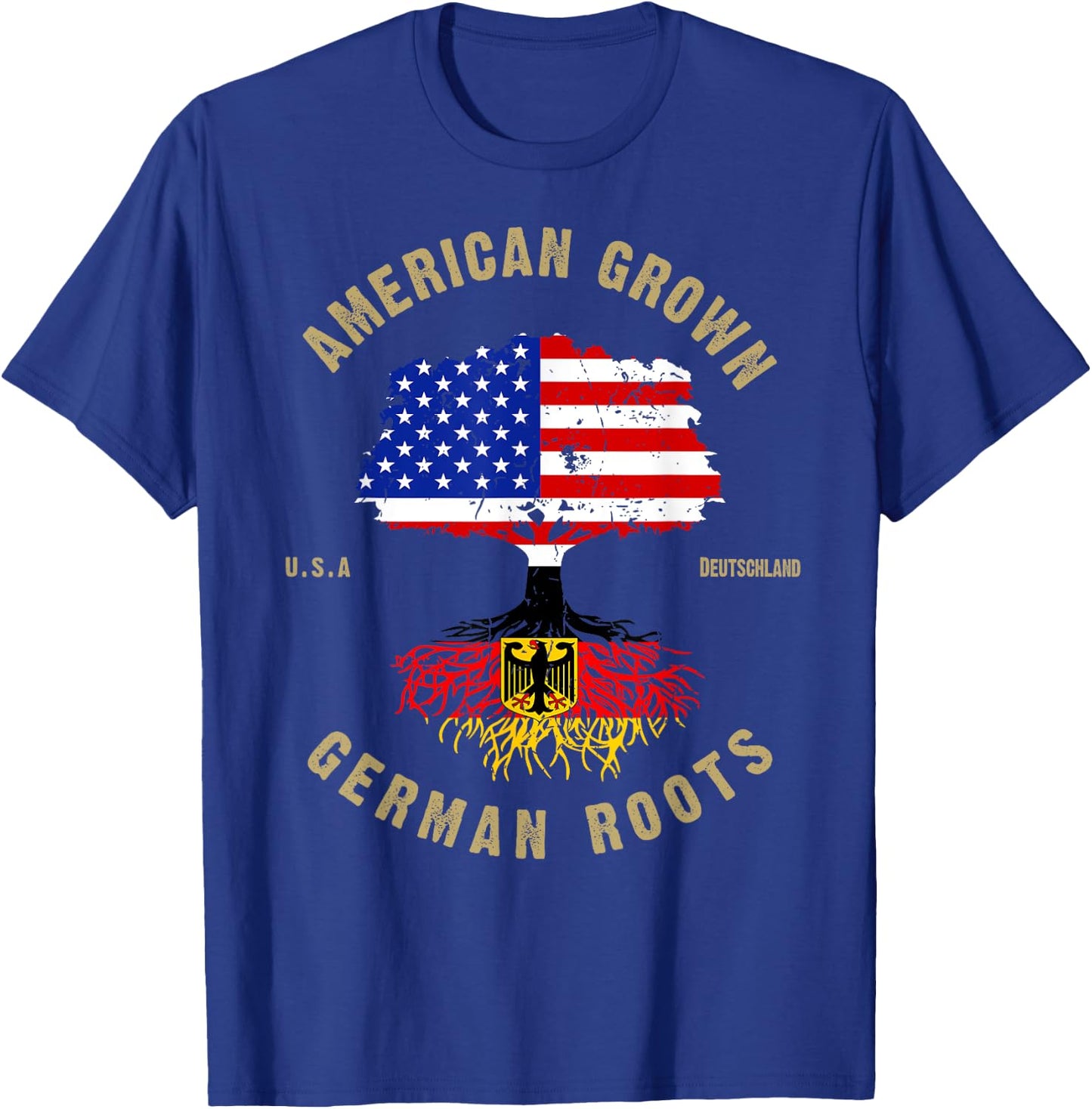 German Roots American Grown German Flag Oktoberfest T-Shirt - T-Shirt | Royal