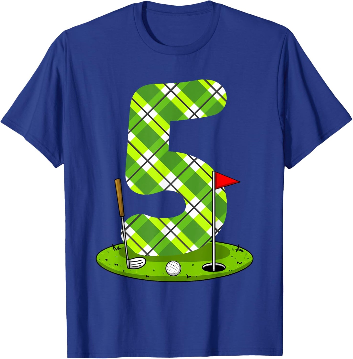 Golf Birthday Shirt For Kids 5th Birthday Party Golfer T-Shirt - T-Shirt | Royal