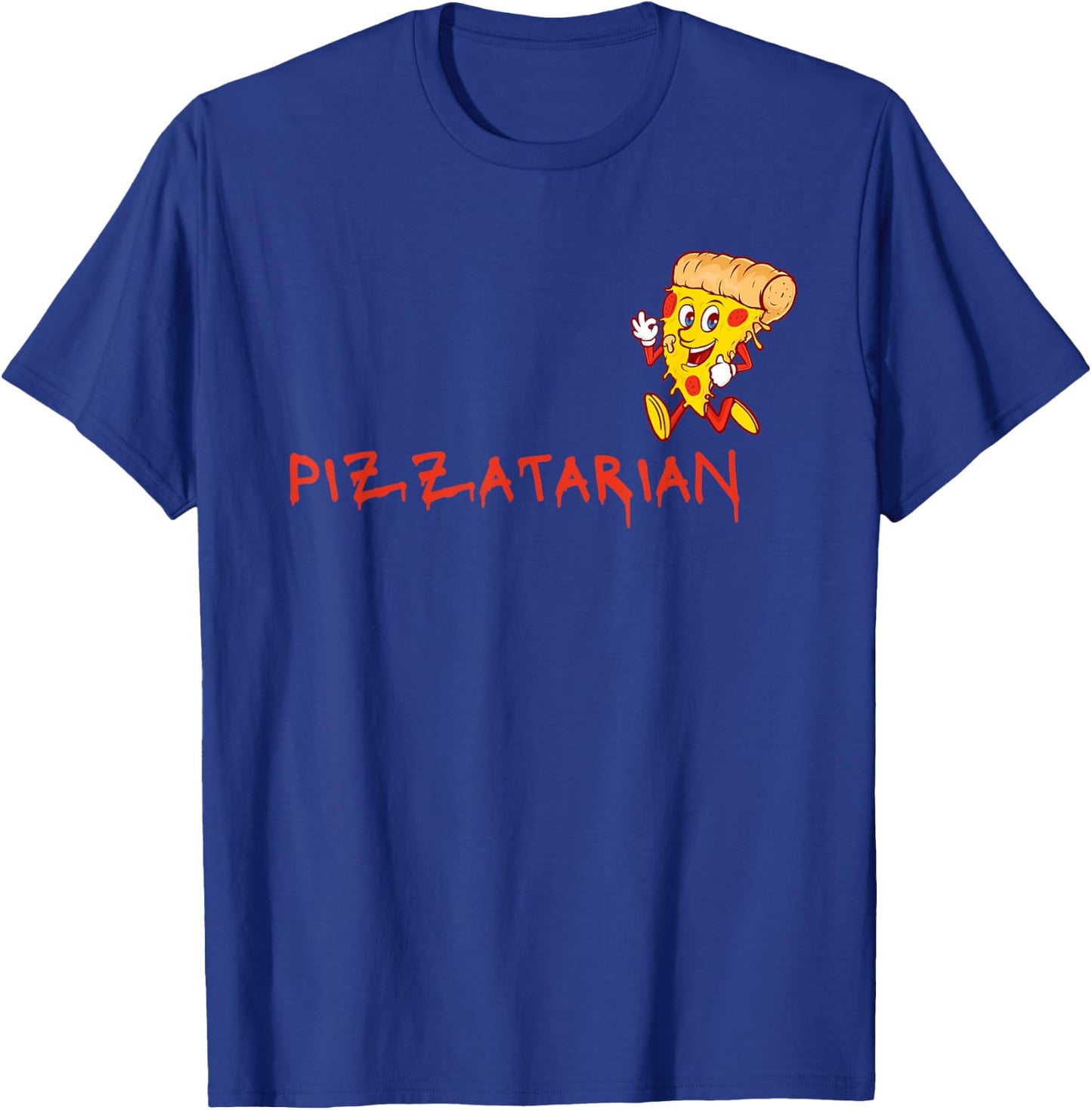 Pizza, Cartoon, Funny design for Pizza Lovers - Pizzatarian T-Shirt - T-Shirt | Royal