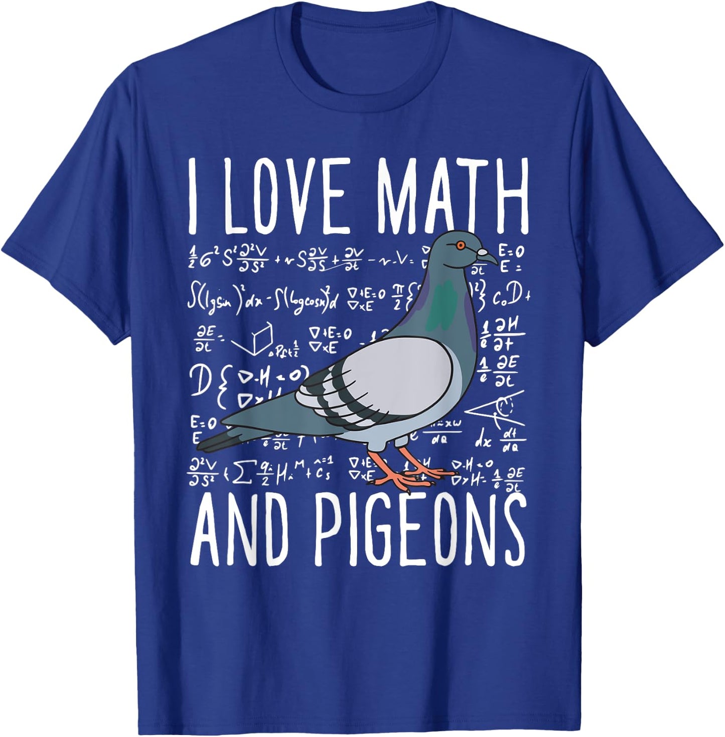 I Love Math And Pigeons Breeder Birding School Kids T-Shirt - T-Shirt | Royal