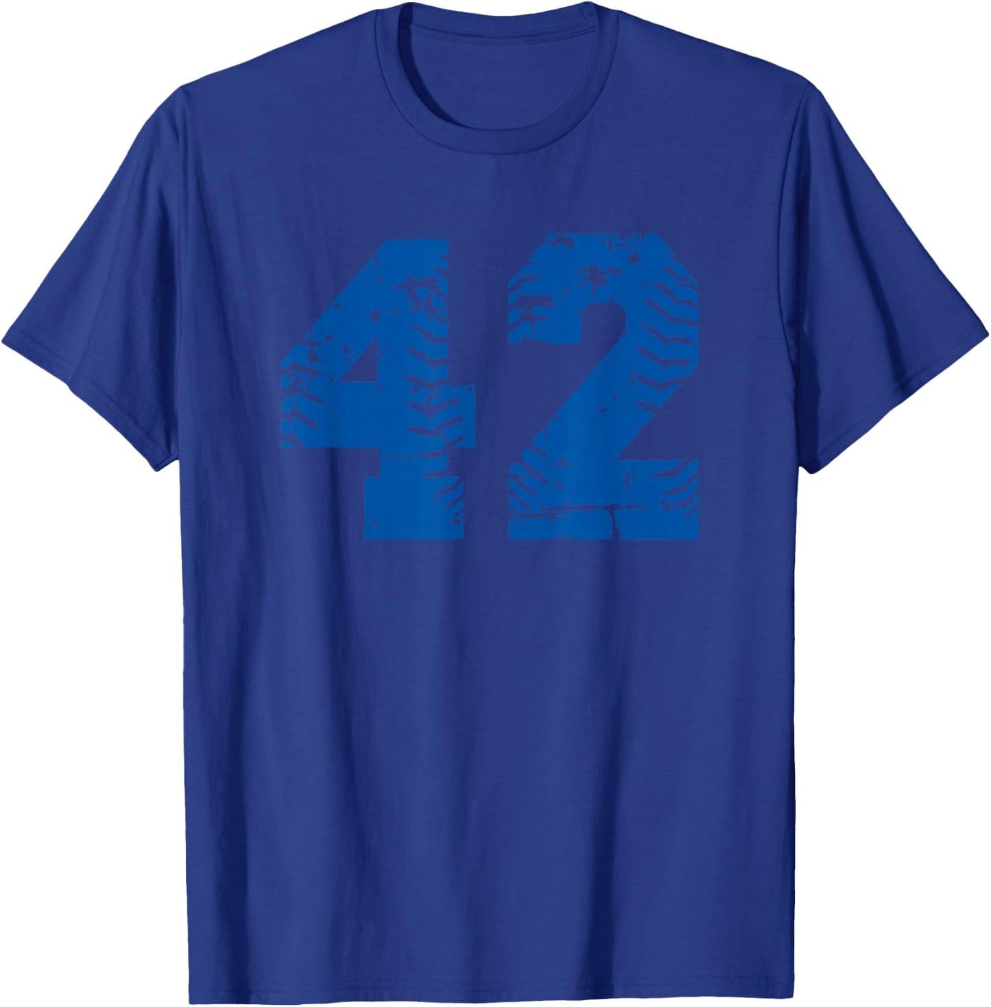 Number #42 Baseball Blue Vintage Number T-Shirt - T-Shirt | Royal