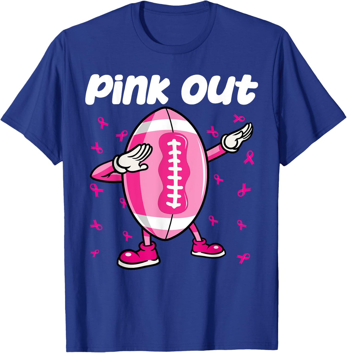 Pink Out Breast Cancer Awareness Survivor Dab Football Kids T-Shirt - T-Shirt | Royal