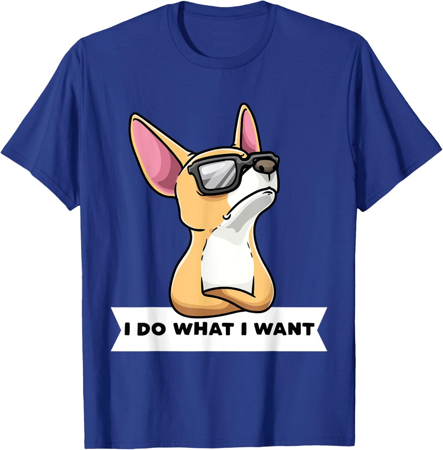 Stubborn Chiweenie Dog With Sunglasses Women Kids T-Shirt - T-Shirt | Royal