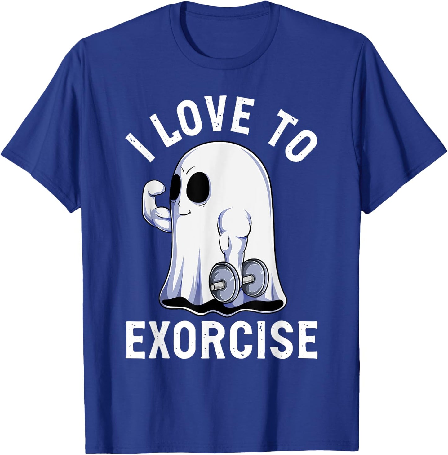Ghost Funny Gym Workout Bodybuilding Humor Spooky Halloween T-Shirt - T-Shirt | Royal