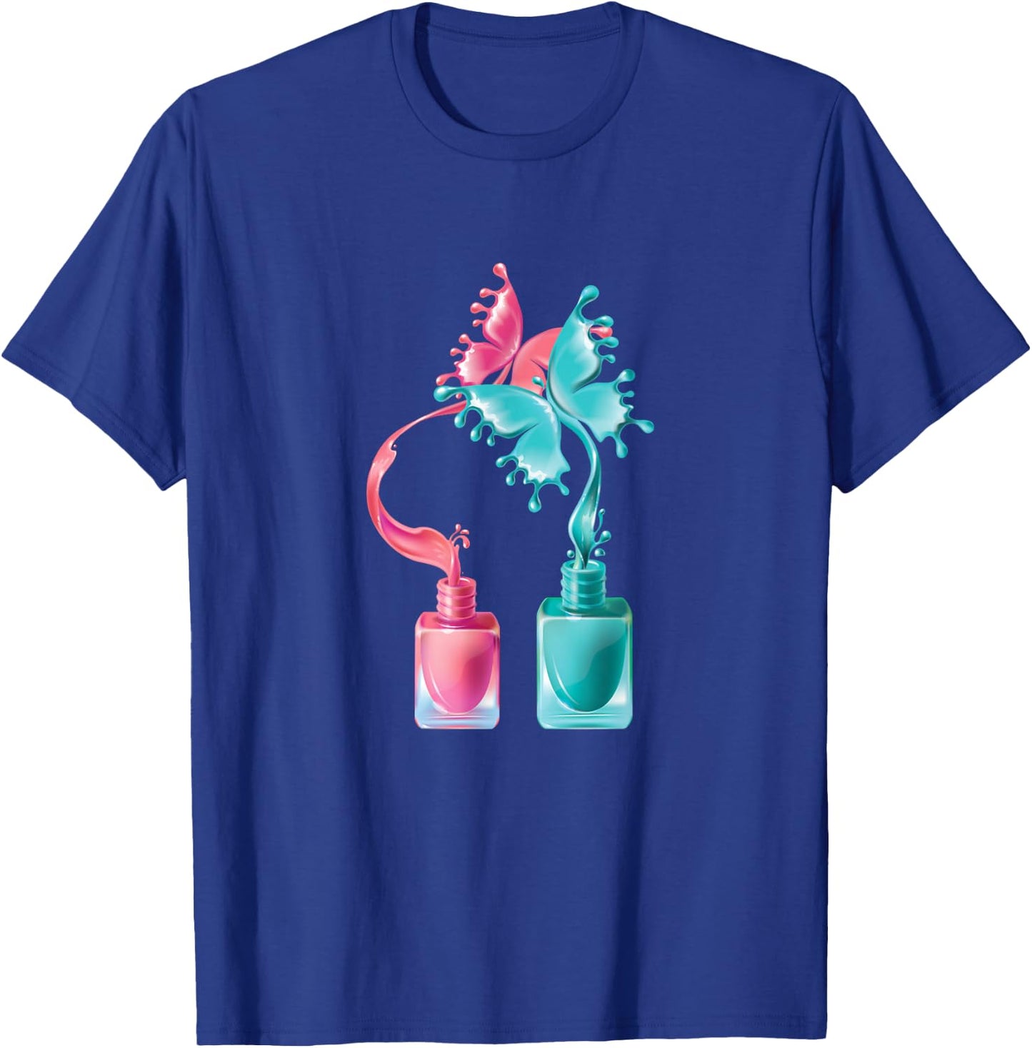 Nail Tech Artist Nail Polish Butterfly Gift T-Shirt - T-Shirt | Royal