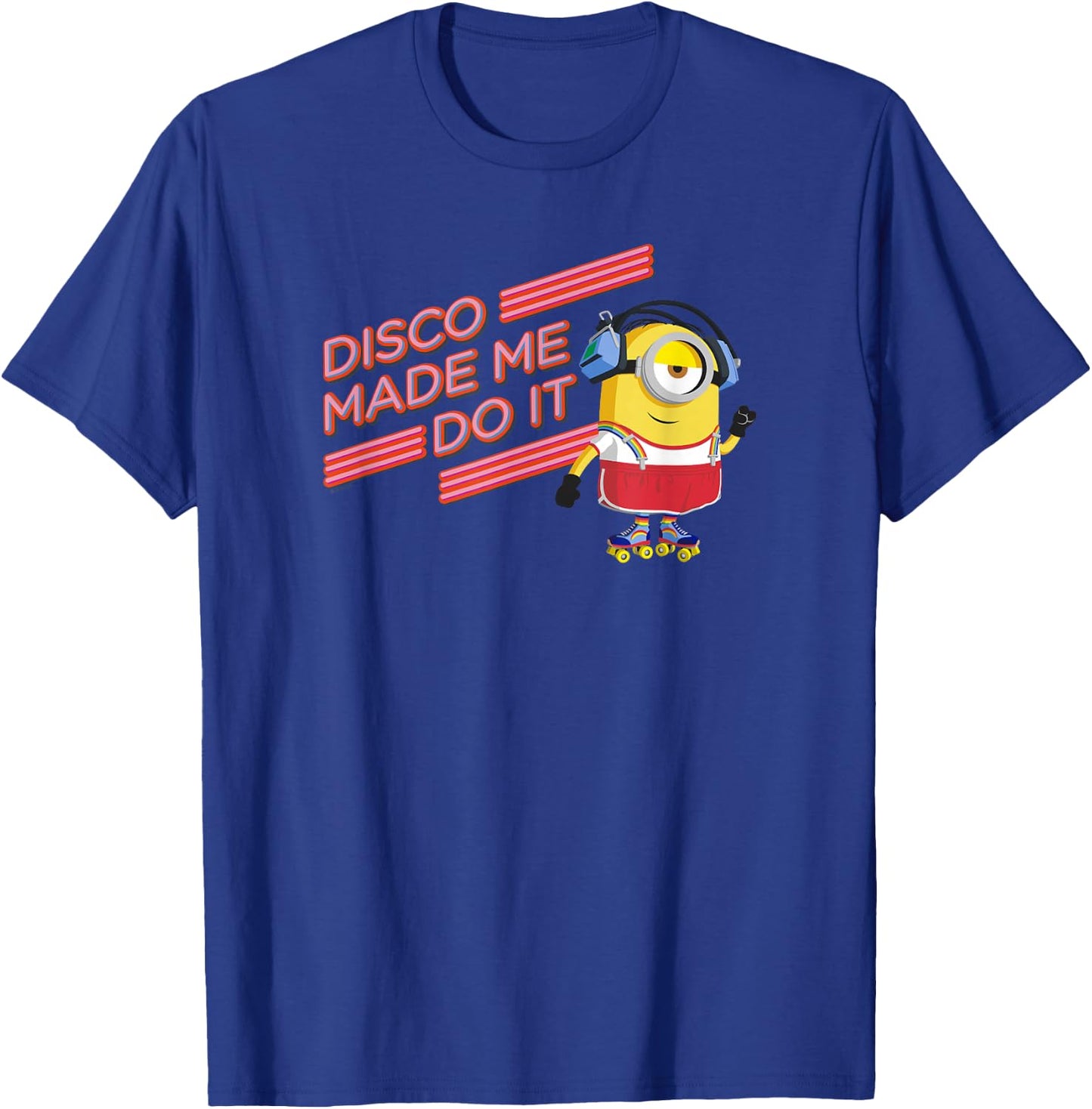 Minions Stuart Roller Skating Disco Made Me Do It T-Shirt - T-Shirt | Royal