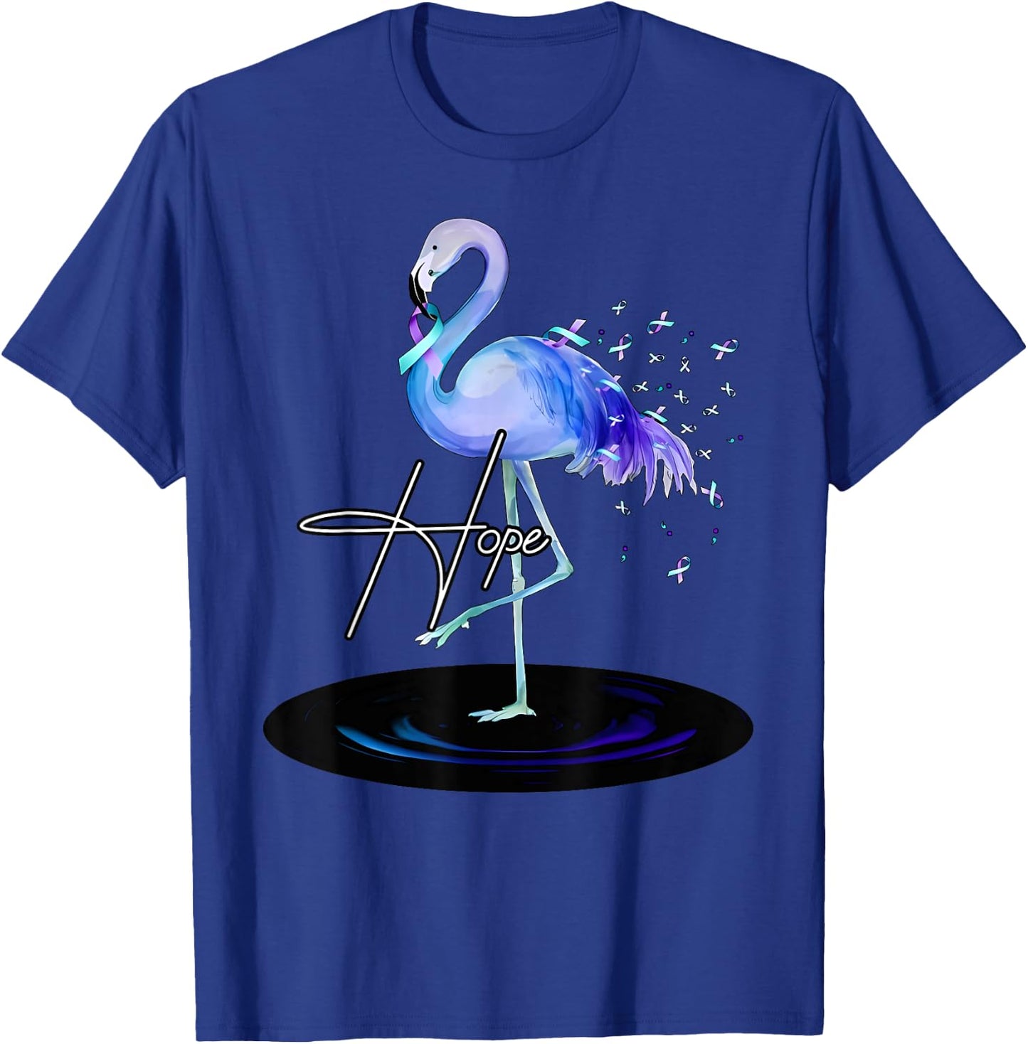 Hope With Flamingo Suicide Prevention Awareness T-Shirt - T-Shirt | Royal