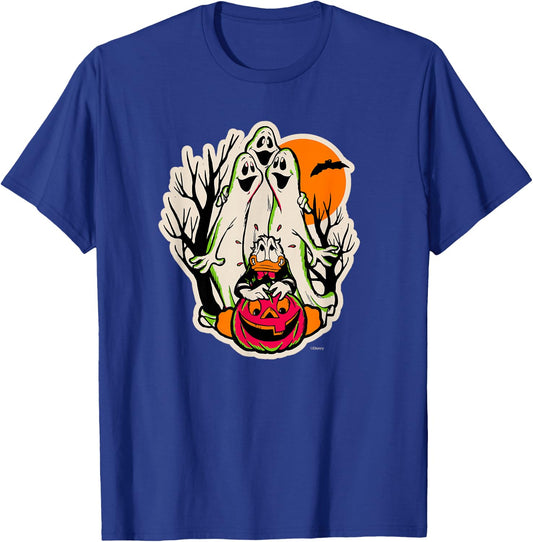 Disney 100 Donald Duck Trick or Treat Ghosts Halloween D100 T-Shirt - T-Shirt | Royal