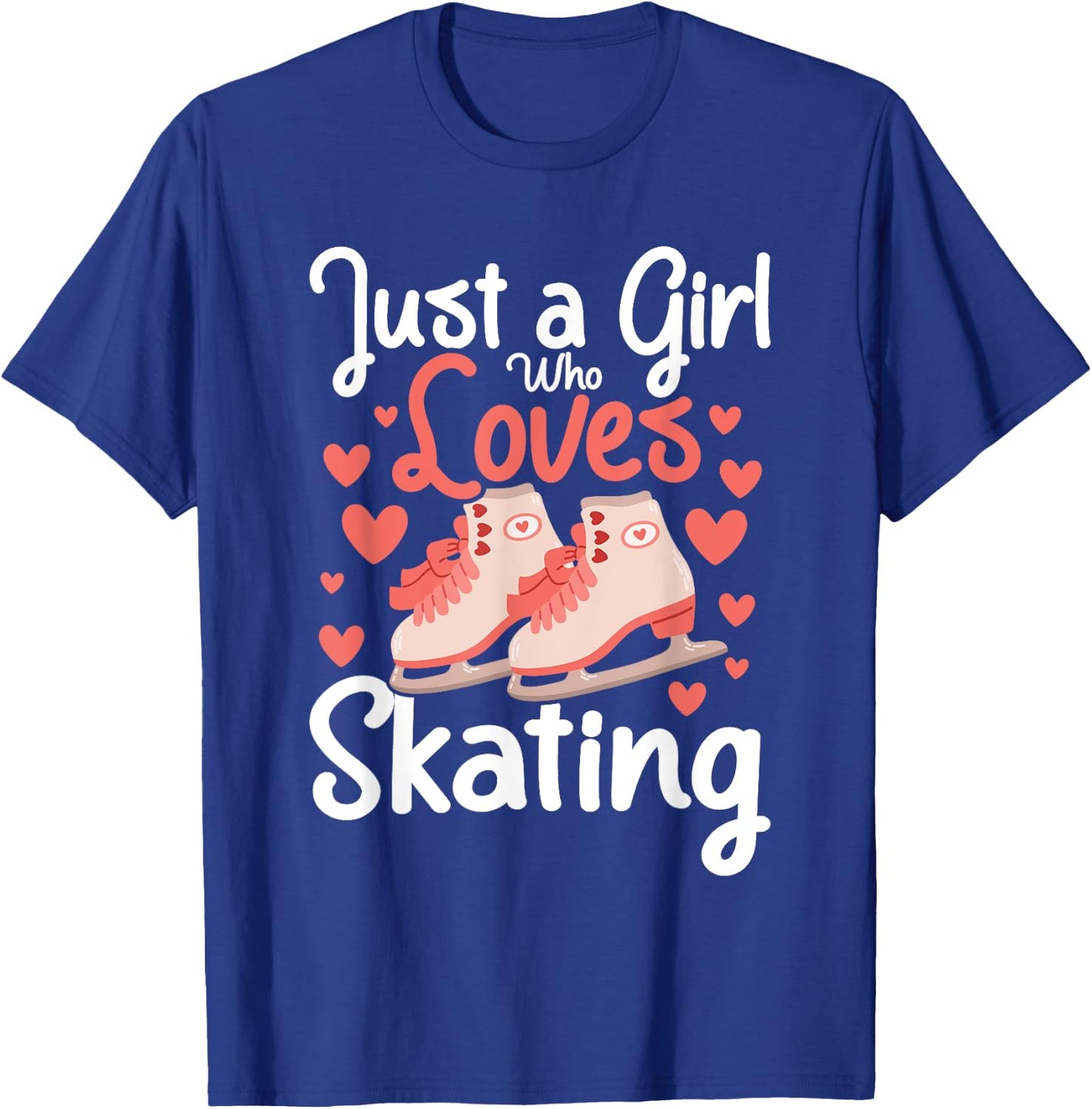 Just A Girl Who Loves Ice Skating - Figure Ice Skater Winter T-Shirt - T-Shirt | Royal