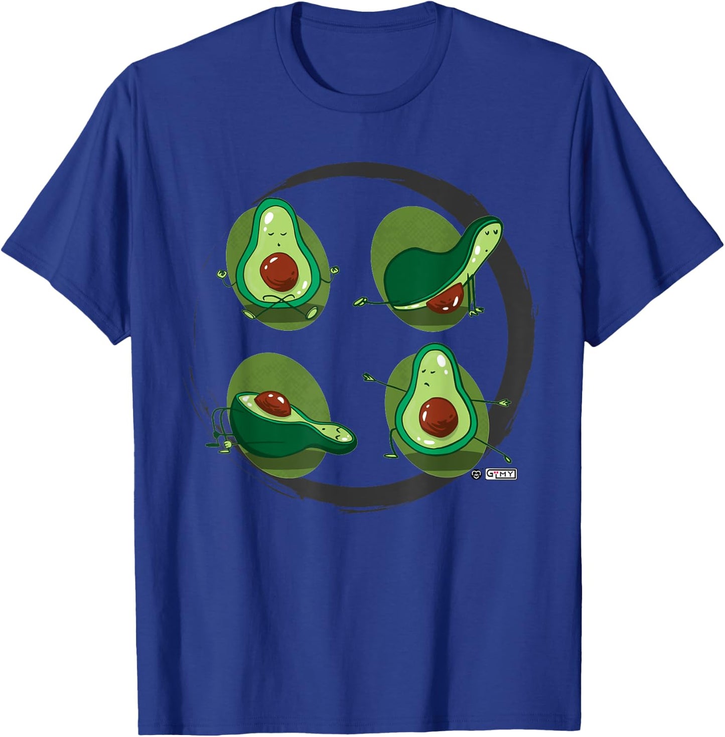 Yogavocado Poses, Funny Tropical Fruit Doing Yoga Poses T-Shirt - T-Shirt | Royal
