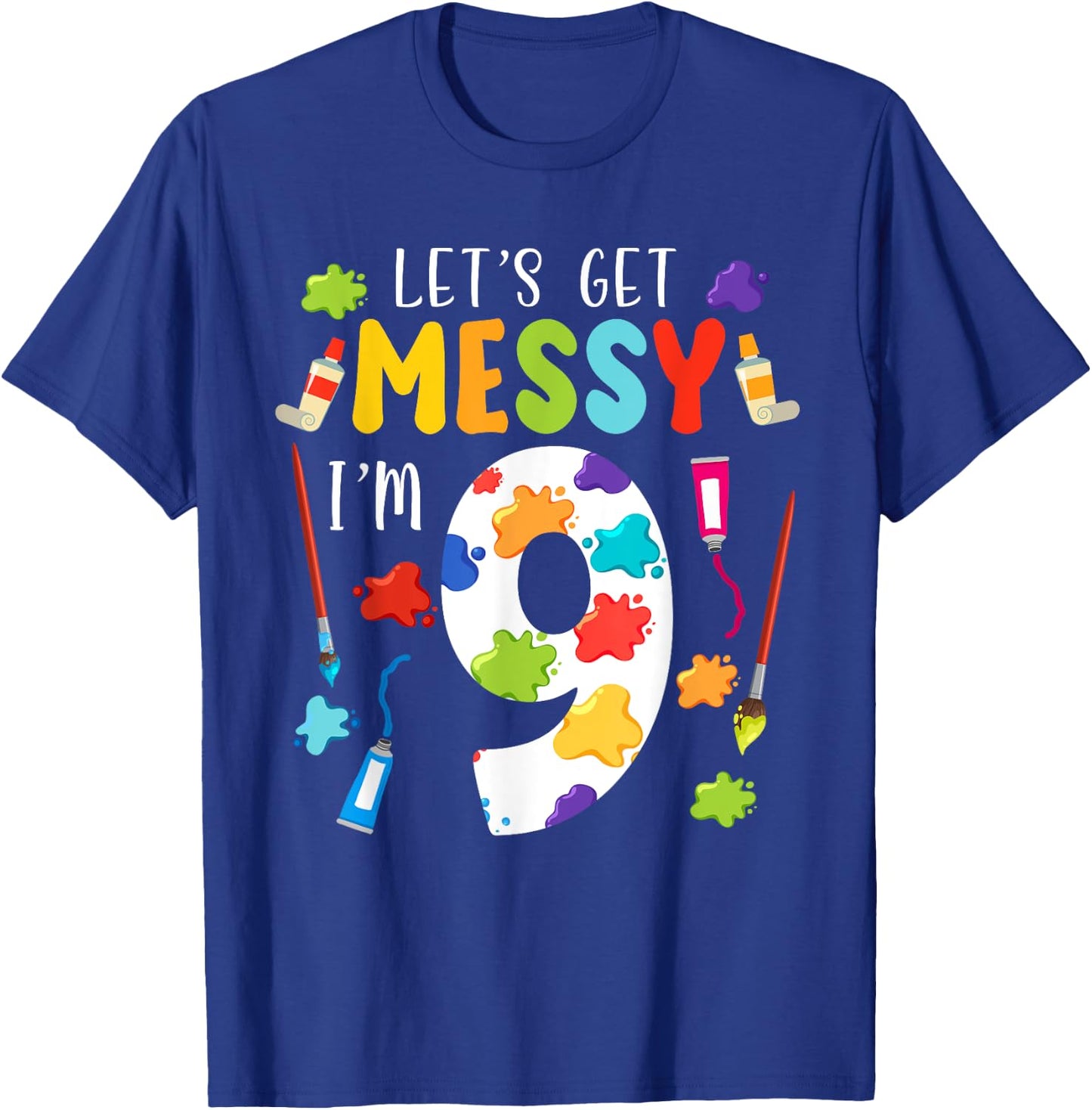 Art Painting 9th Birthday Artist 9 Years old Party Theme T-Shirt - T-Shirt | Royal