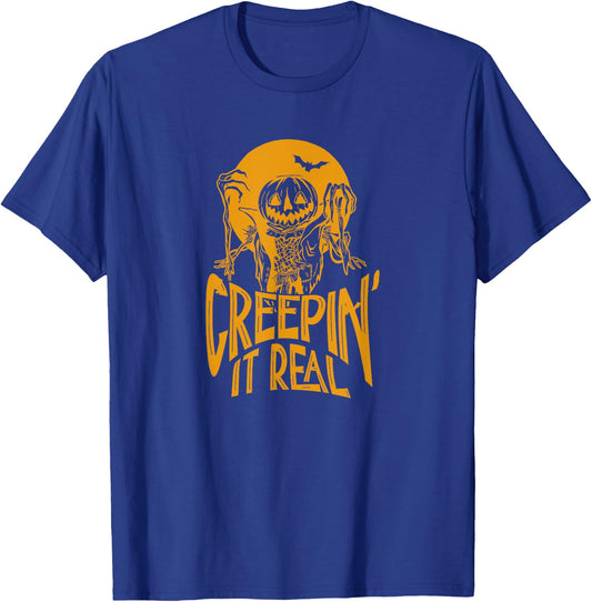 Halloween Horror Spooky Season Creepin It Real T-Shirt - T-Shirt | Royal