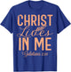 Vintage Christ Lives In Me Galatians 2 20 T-Shirt - T-Shirt | Royal