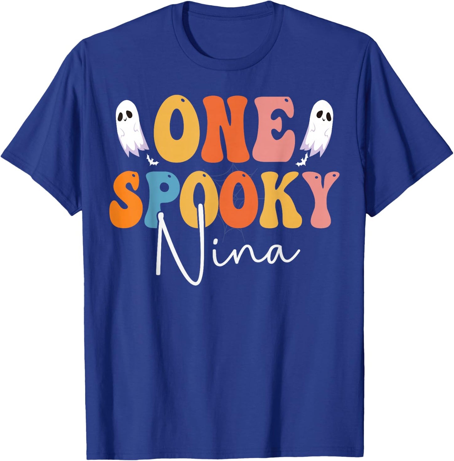 One Spooky Nina Groovy Funny Women Ghost Boo Halloween T-Shirt - T-Shirt | Royal