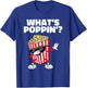Cool Dabbing Popcorn Movie Night Funny What's Poppin T-Shirt - T-Shirt | Royal