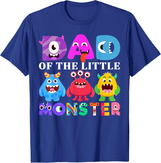 Dad Little Monster Kids 1st Birthday Party Family Monster T-Shirt - T-Shirt | Royal