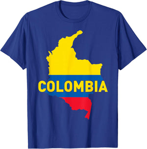 Proud Family and Patriotic Flag of Country Columbia T-Shirt - T-Shirt | Royal